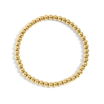 Metal Bead Stretch Bracelet - Gold - Jewelry