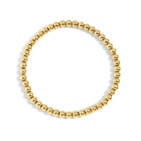Metal Bead Stretch Bracelet - Gold
