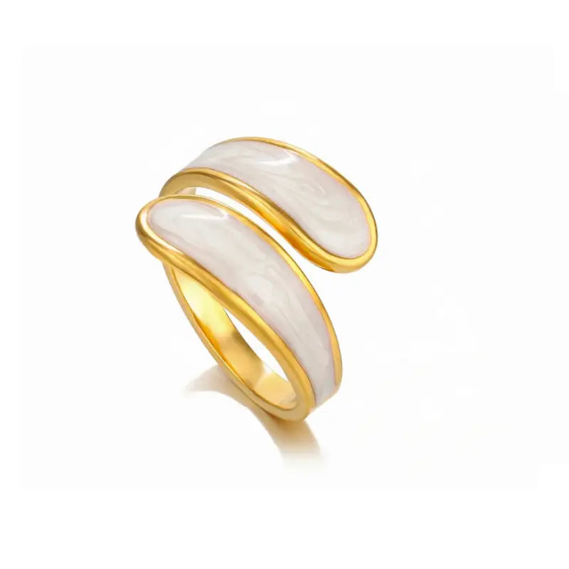 Minimalist Marble-Style Enamel Rings – Elegance Redefined - Diez - Jewelry