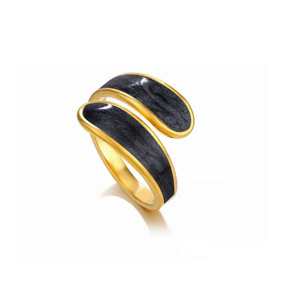 Minimalist Marble-Style Enamel Rings – Elegance Redefined - Doce - Jewelry