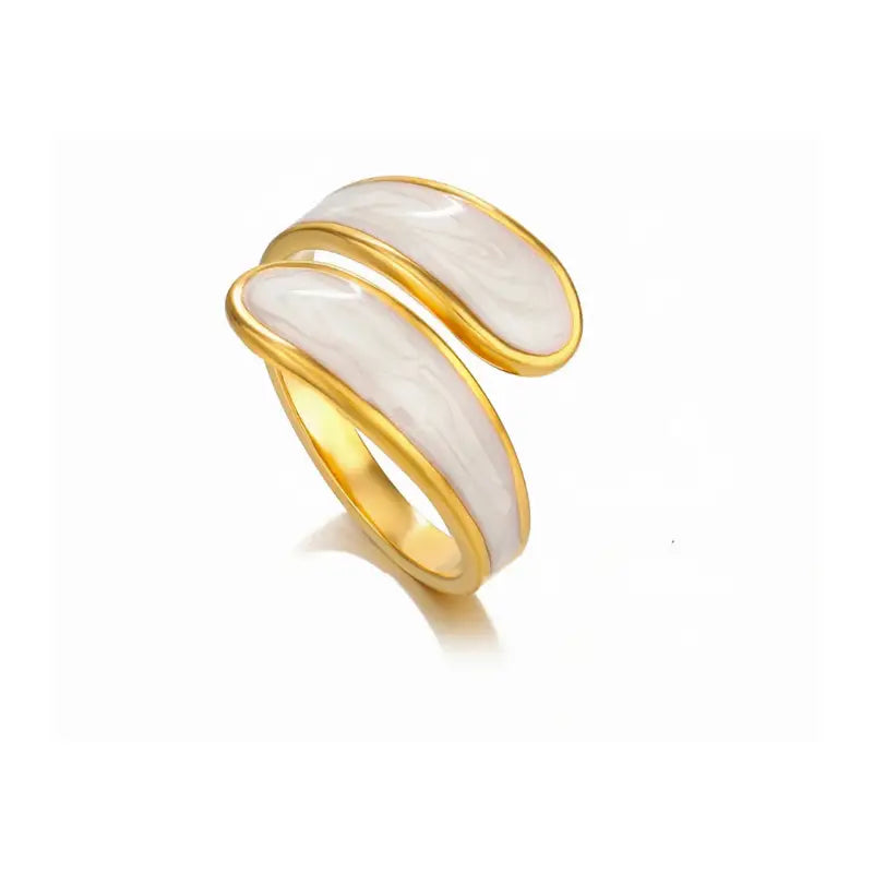 Minimalist Marble-Style Enamel Rings – Elegance Redefined - Jewelry