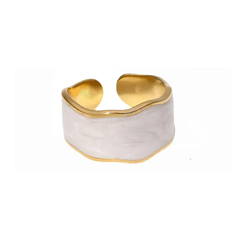 Minimalist Marble-Style Enamel Rings – Elegance Redefined - Ocho - Jewelry