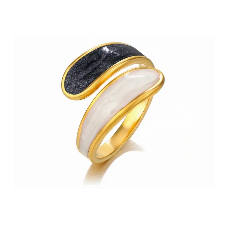 Minimalist Marble-Style Enamel Rings – Elegance Redefined - Once - Jewelry