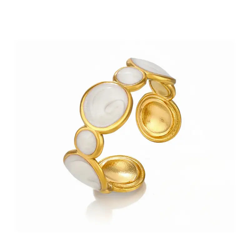 Minimalist Marble-Style Enamel Rings – Elegance Redefined - Seis - Jewelry