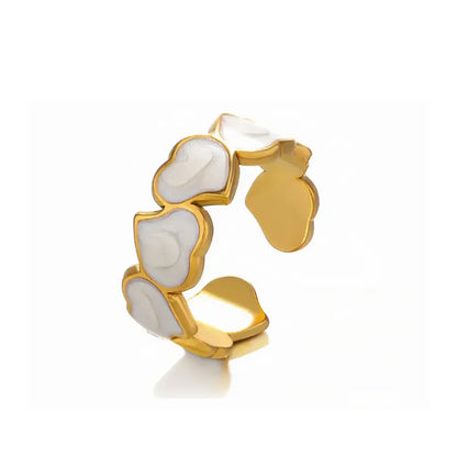 Minimalist Marble-Style Enamel Rings – Elegance Redefined - Uno - Jewelry