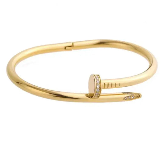 Modern Grace Nail Bangle - 18k Gold Plating - Jewelry