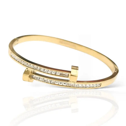 Modern Grace Nail Bangle - Gold - Jewelry