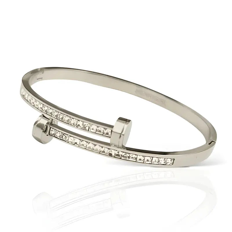 Modern Grace Nail Bangle - Silver - Jewelry