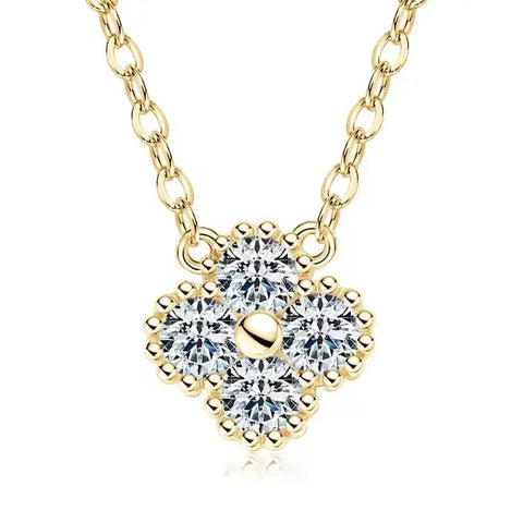 Moissanite Clover Pendant Necklace
