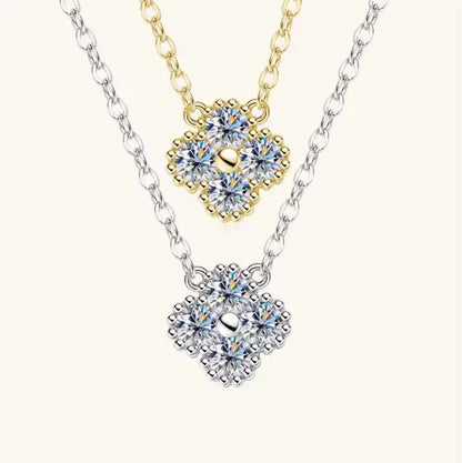 Moissanite Clover Pendant Necklace Jewelry