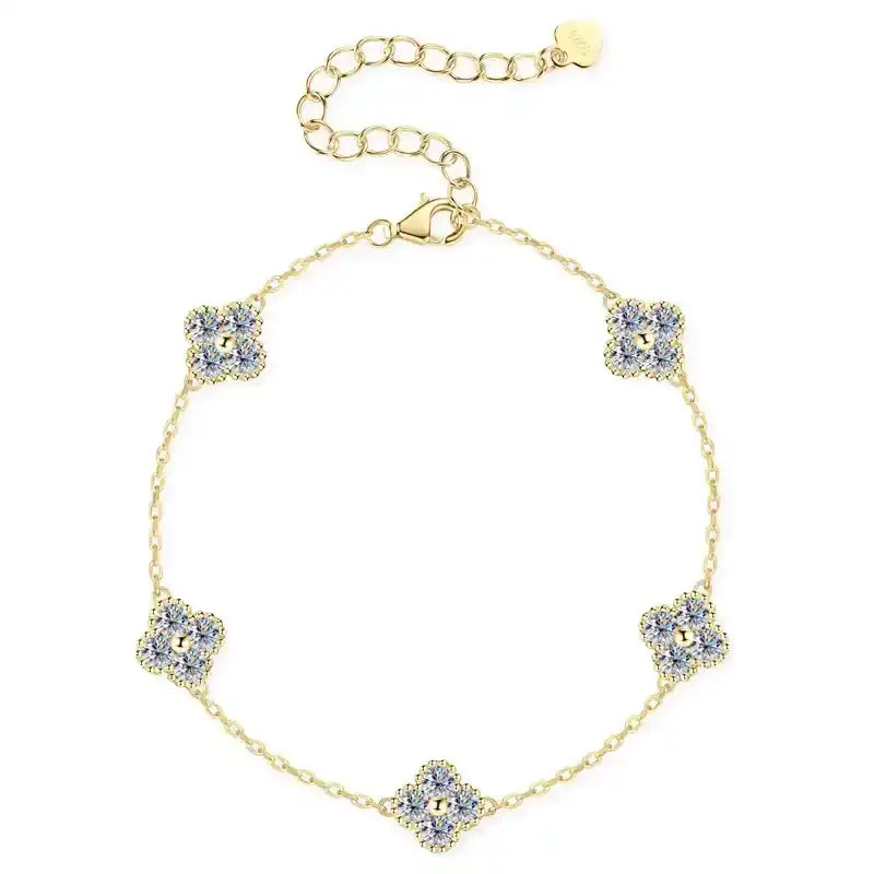 Moissanite Clover Pendant Necklace Jewelry