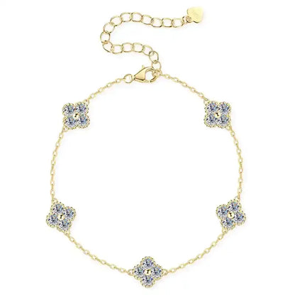 Moissanite Clover Pendant Necklace Jewelry