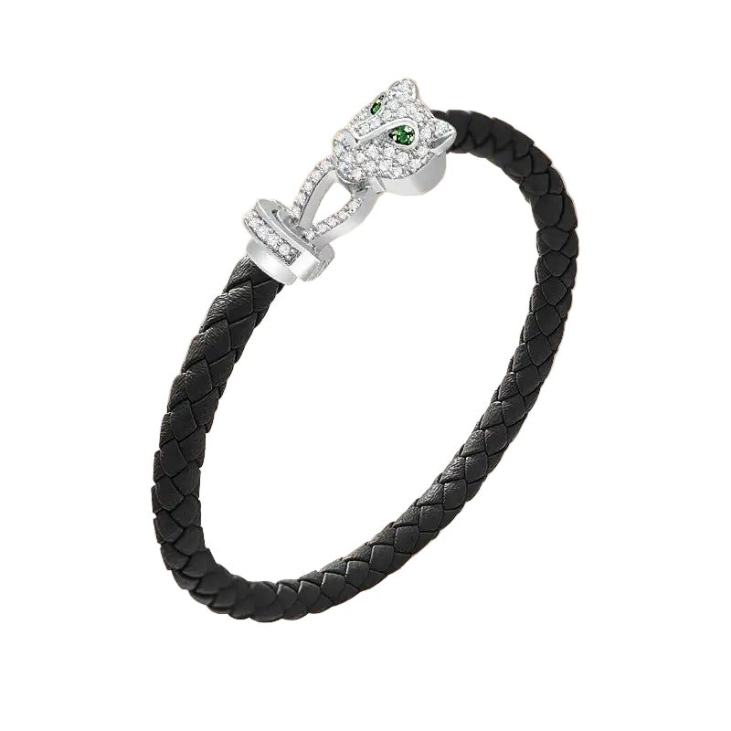 Untamed Cheetah Bracelet - Silver - Black / 6.25in