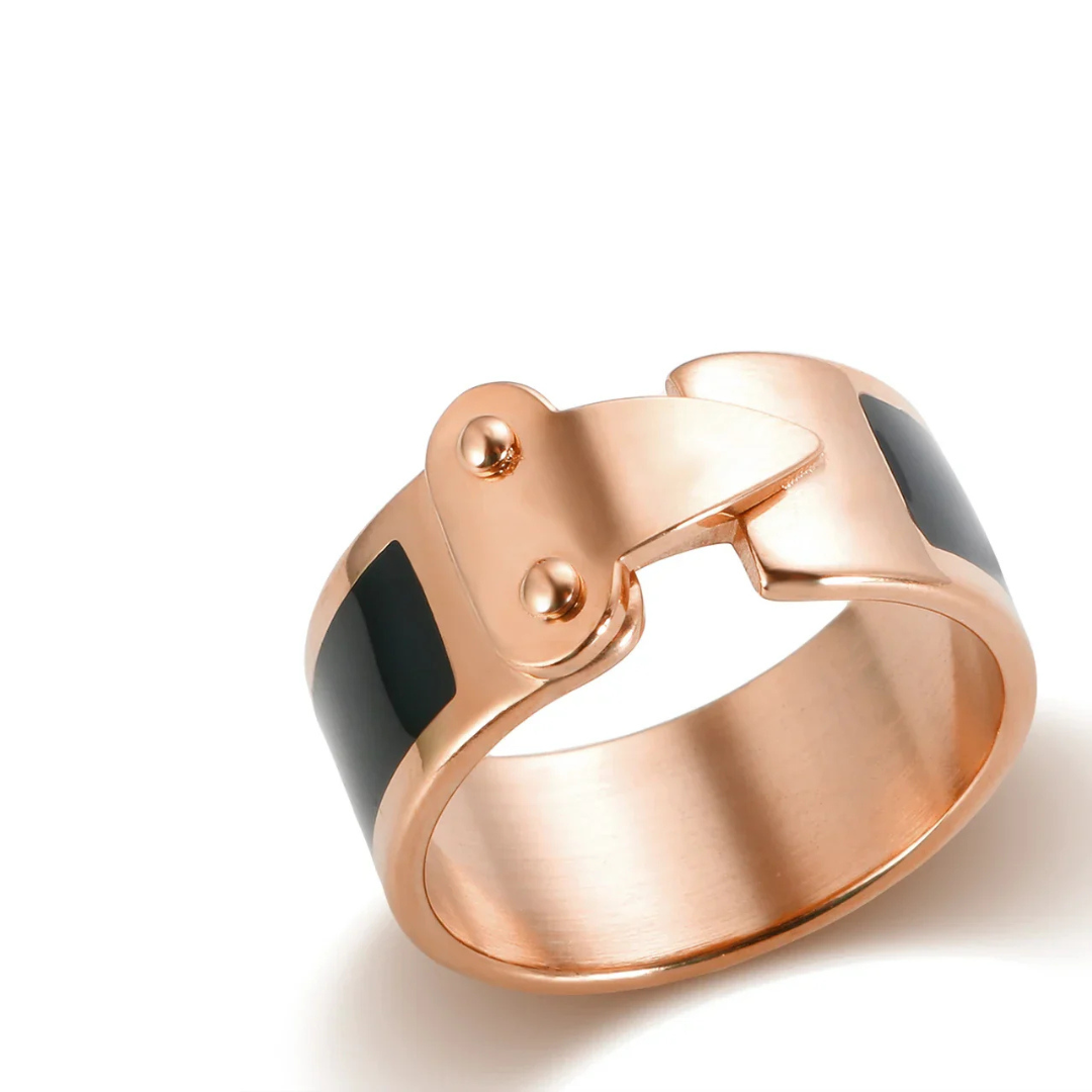 Moonlight Elegance Titanium Ring - 18k Rose Gold Plated / 7 - Jewelry