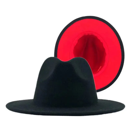 Multi Two Tone Color Panama Felt Fedora Hat