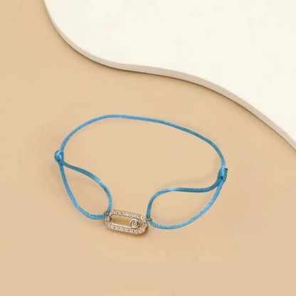 Mustard Seed Faith Cord Bracelet with Cubic Zirconia | 925 Sterling Silver - Lake Blue