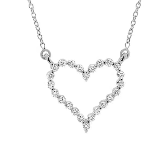Open Heart Radiance Necklace - 925 Sterling Silver - Jewelry
