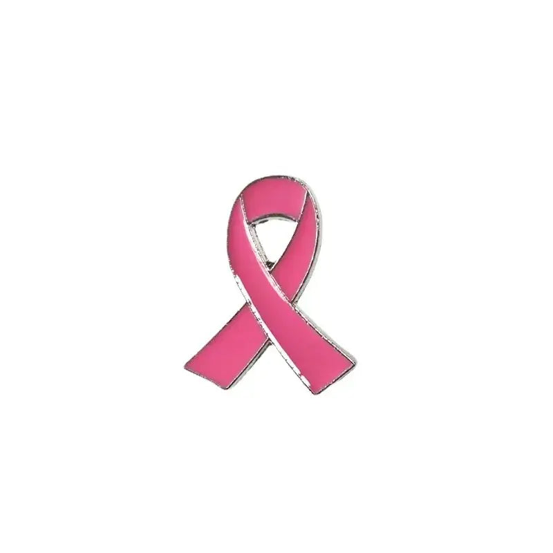 PBR261(1) Pink Ribbon Breast Cancer Enamel Brooch Pin Red Green Yellow Purple White Blue Black Orange Grey Awareness
