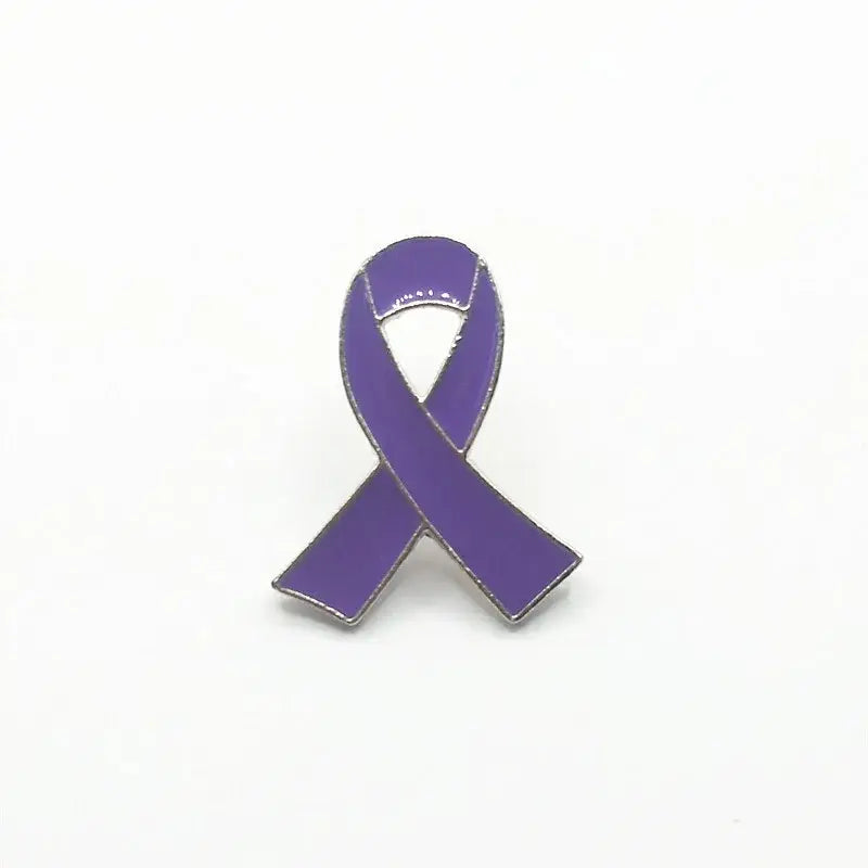 PBR261(1) Pink Ribbon Breast Cancer Enamel Brooch Pin Red Green Yellow Purple White Blue Black Orange Grey Awareness