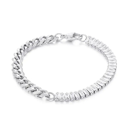 Peaceful Shore Cuban & Zircon Bracelet