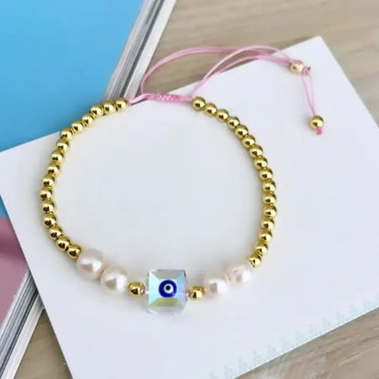 KKBEAD Evil Eye Bracelet for Women Gift Jewellery Natural Freshwater Pearl Pulseras Luxury Designer Jewelry