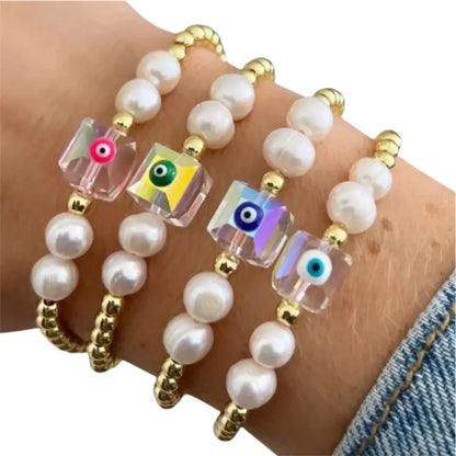 KKBEAD Evil Eye Bracelet for Women Gift Jewellery Natural Freshwater Pearl Pulseras Luxury Designer Jewelry