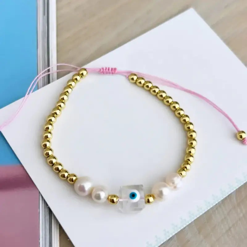 KKBEAD Evil Eye Bracelet for Women Gift Jewellery Natural Freshwater Pearl Pulseras Luxury Designer Jewelry - ZZS230039D