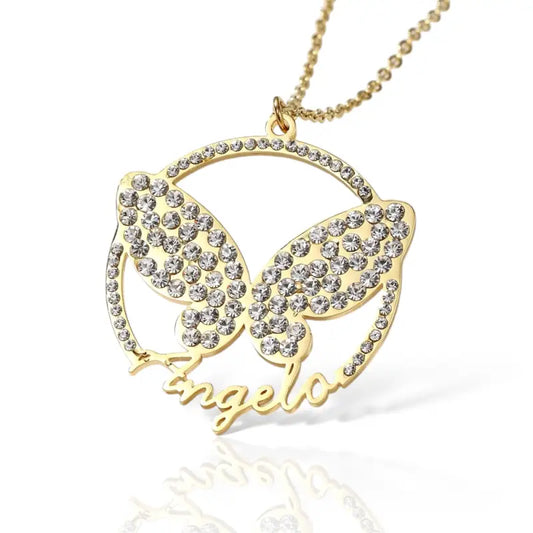 Personalized Butterfly Name Necklace: Dazzling & Whimsical