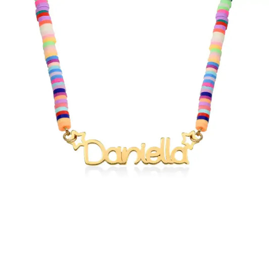 Personalized Children’s Rainbow Beaded Name Necklace