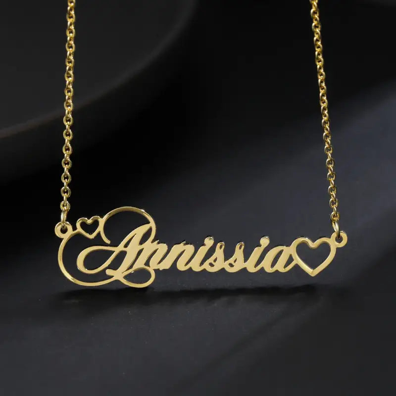 Personalized Heart Name Necklaces Customized Cursive Script Name Necklaces High Quality Stainless steel Jewelry