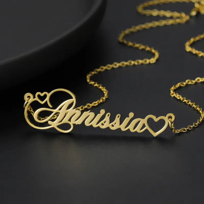 Personalized Heart Name Necklaces Customized Cursive Script Name Necklaces High Quality Stainless steel Jewelry