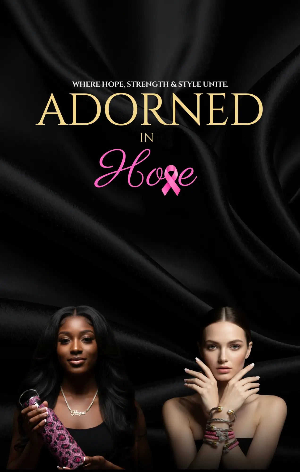 Pink ribbon charm bracelet