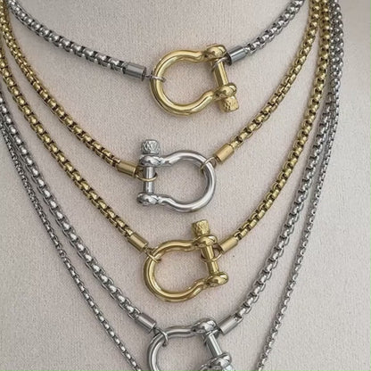 The Saddle: Lightening Style Horseshoe Necklace Layers Duo