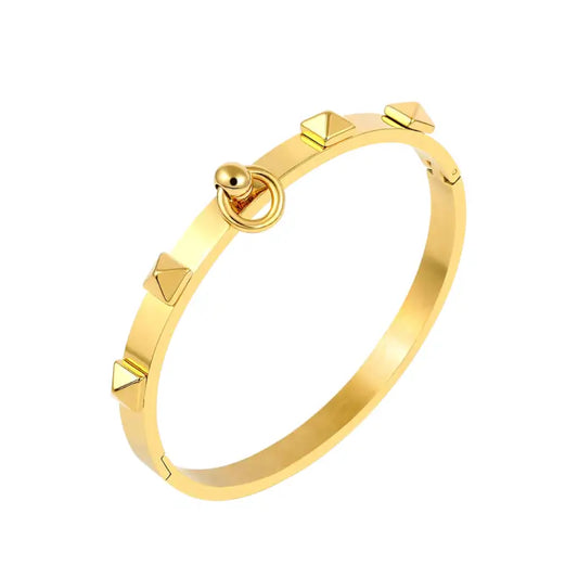 Pyramid Stud Bangle - Gold