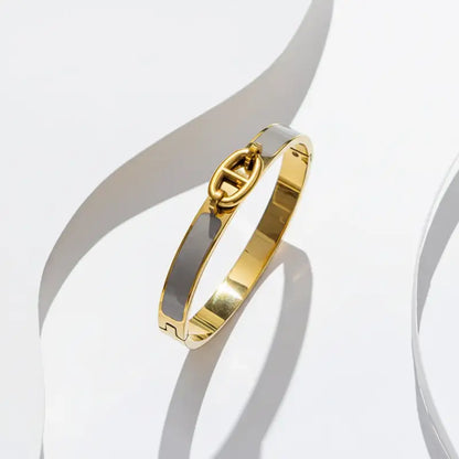 Radiant Enamel Link bangle - Grey - Jewelry