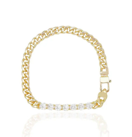 Radiant Refuge Zircon Cuban Chain Bracelet