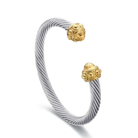 Radiant Rope Cable Cuff – Gold & Silver