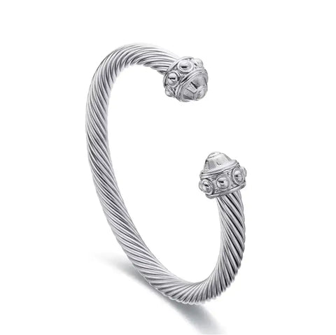 Radiant Rope Cable Cuff – Platinum Silver