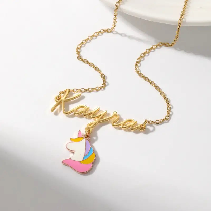 Rainbow Charm Name Necklace: Personalized with a Touch of Whimsy