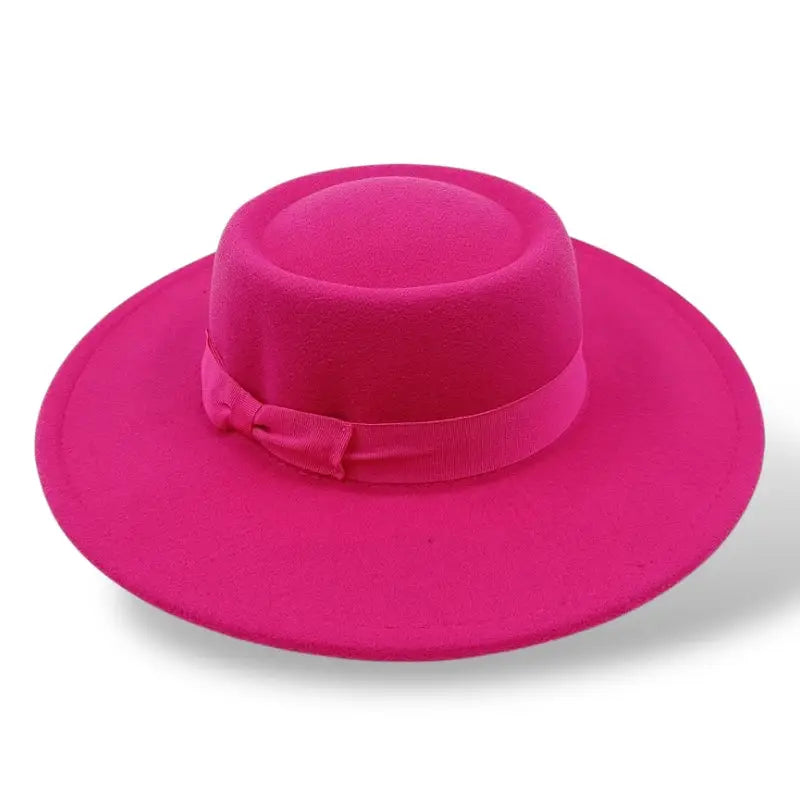 Raised Top Fedora Hat - Fuschia / Medium (Standard)