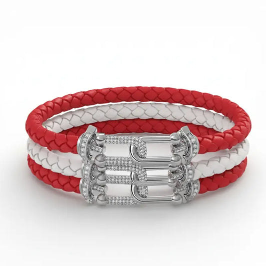 Red & White Sisterhood Bond Bangle Stack - Trio - 3 pieces - Jewelry