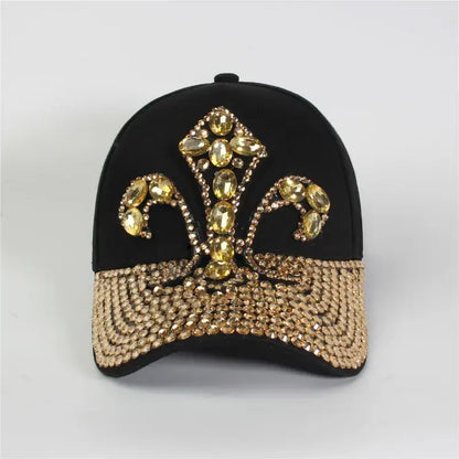 Rhinestone Crown Cap - Fuschia - Boldness Black - Hat