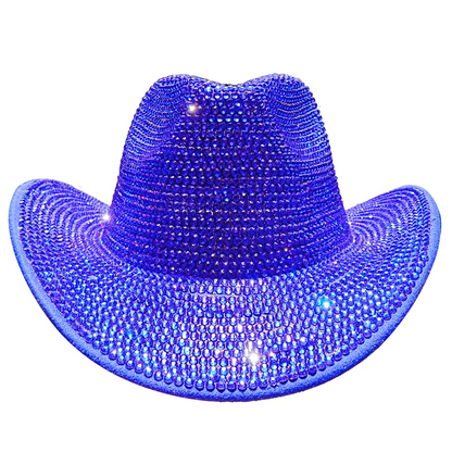 Rhinestone Cowboy Hat New Fedora Panama Men’s Jazz Party Stage Performance Female шляпаженская - 50 / 56-58cm / CHINA