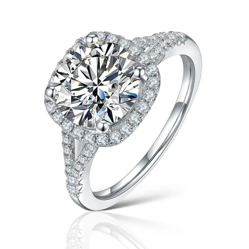 Ruth Moissanite Halo Ring - Jewelry