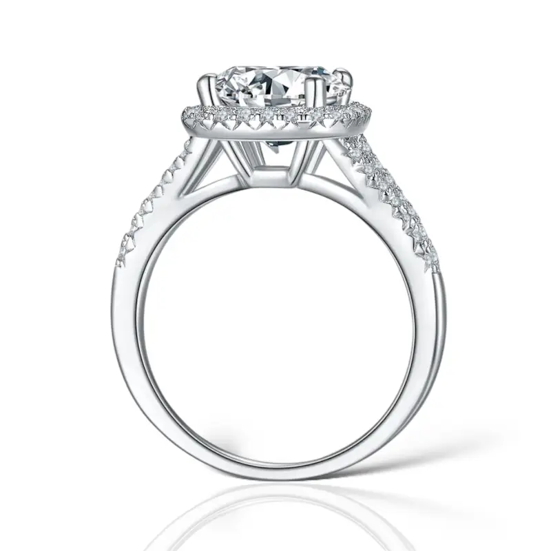 Ruth Moissanite Halo Ring - Jewelry