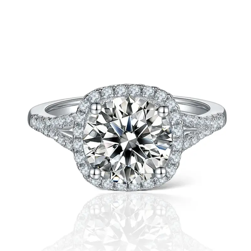 Ruth Moissanite Halo Ring - Jewelry