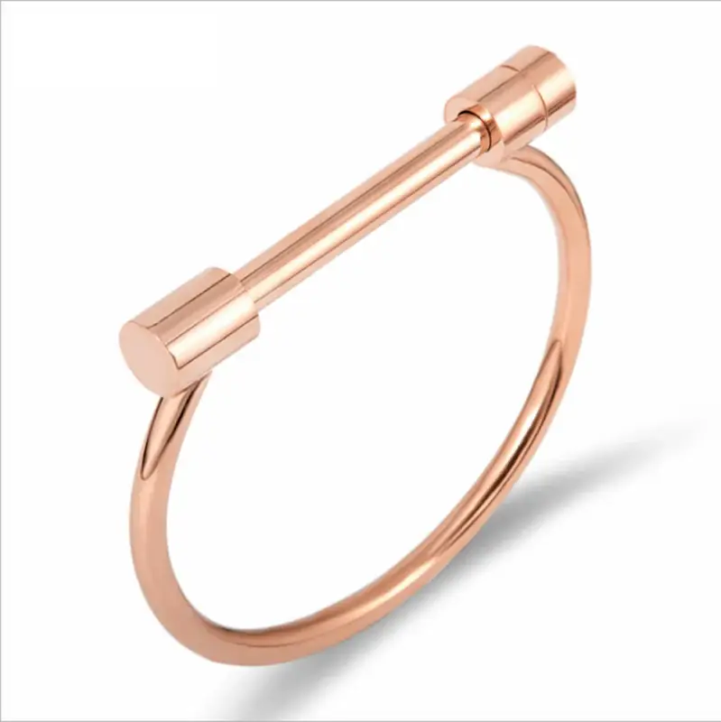 The Saddle Horseshoe Bangle | Stainless Steel & 18k Gold Plated - Rose Gold - Jewelry