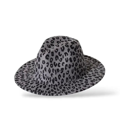 Savanna Luxe Animal Print Fedora Hat - Stone Leopard / Medium (Standard)