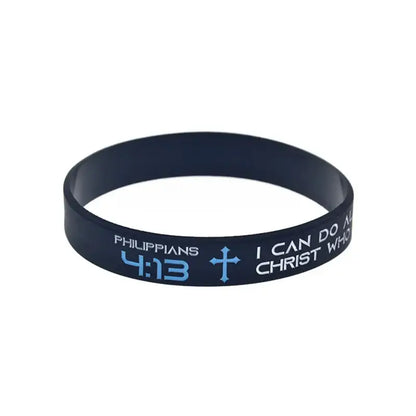 Christian Bible Verse Silicone Rubber Wristband 413 19 316 4110 Bracelet Adult Size 4 Pcs - 20cm / CHINA