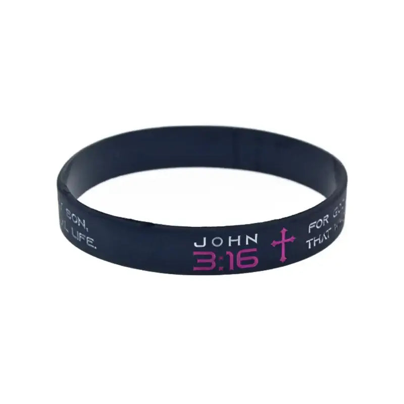 Christian Bible Verse Silicone Rubber Wristband 413 19 316 4110 Bracelet Adult Size 4 Pcs - 20cm / CHINA